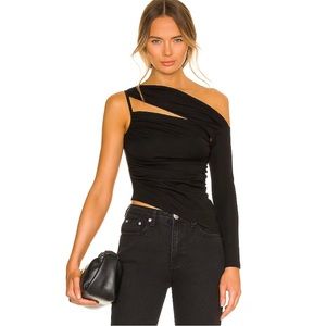 Superdown Pixie Asymmetrical Top in Black